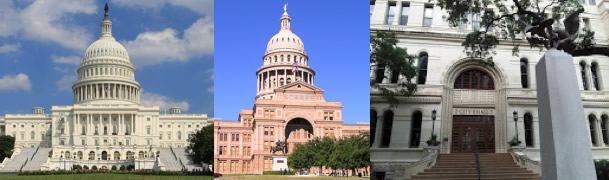 Three photographs of municipal buildings
