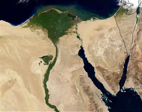 relief map of the Nile