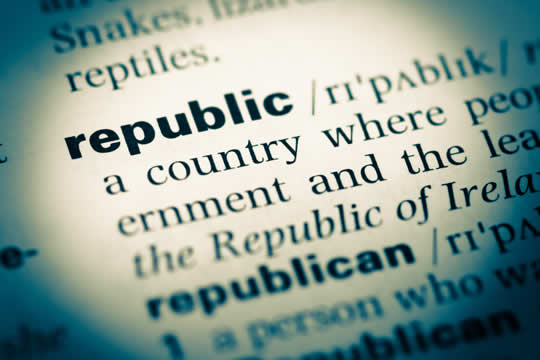 Partially visible definition of the word republic