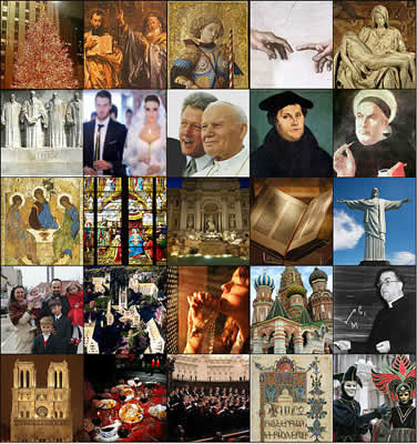 Many photos and paintings of famous Christians