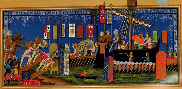 Loading provisions on board ship