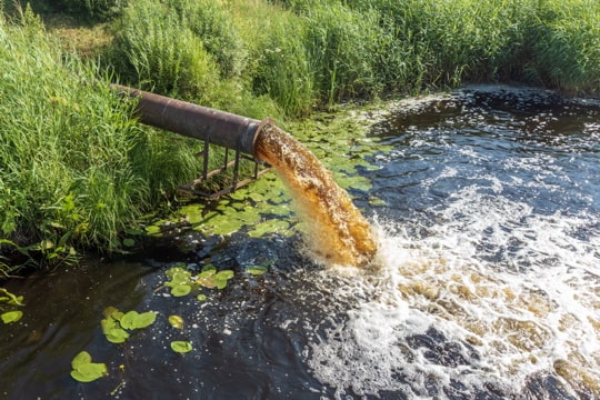 sewage flowing into a river
