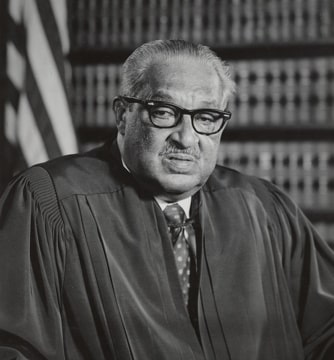 official portrait of Marshall in his justice robe