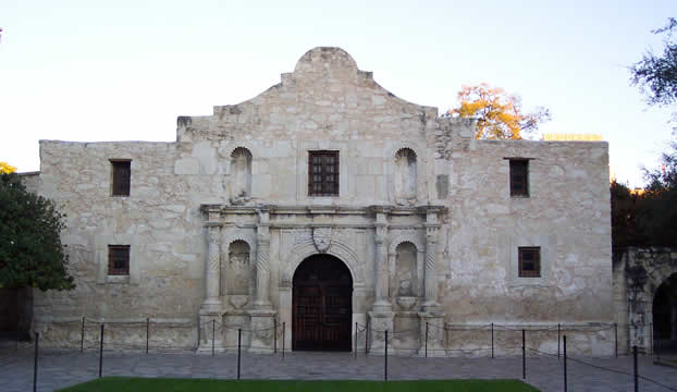 the front of a grand two-story building