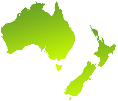 simple map of Australia and New Zealand