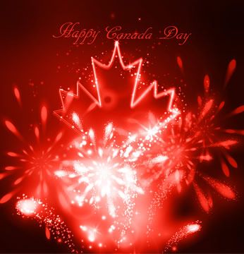 "Happy Canada Day" in fireworks