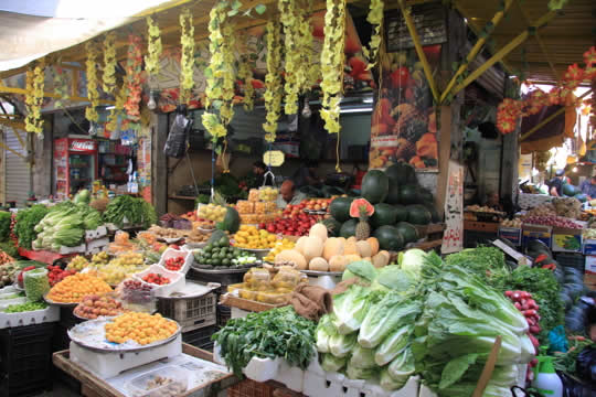 vegetable market stall