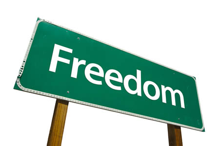 sign saying "Freedom"