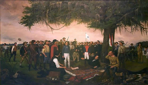 This image shows the battle that helped Texas win its freedom.