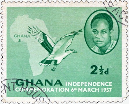 stamp commemorating Ghana independence in 1957