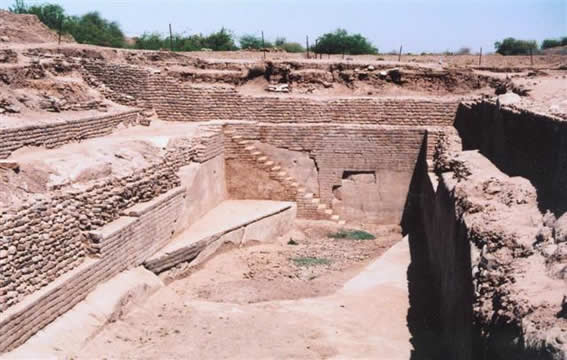 stone walls surrounding a large area
