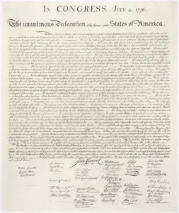 the text as signed by the members of the Continental Congress
