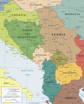 political map of the region