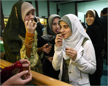 women tasting something