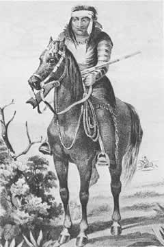 sketch of an Apache Indian on horseback