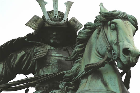 sculpture of a man on a horse