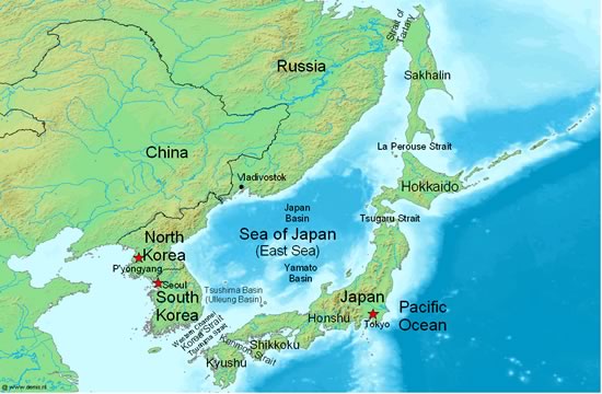 political map of the Far East