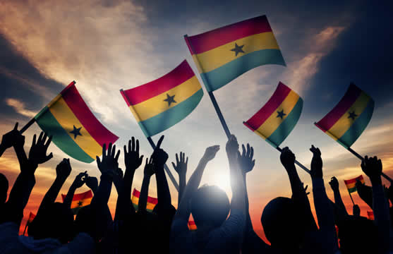 hands raising flags