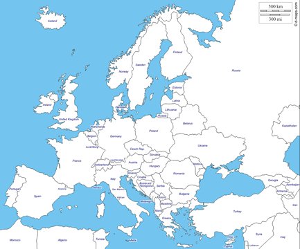 political map of Europe