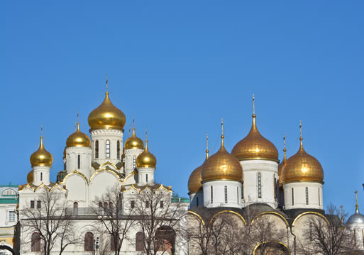 buildings with golden domes and spires