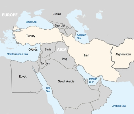 political map of Asia