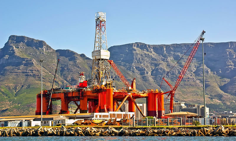 heavy machinery on shore